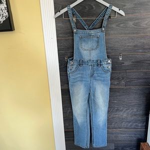 Cat & Jack Super Skinny Blue Denim Overalls Adjustable Straps buttons Sz S & M